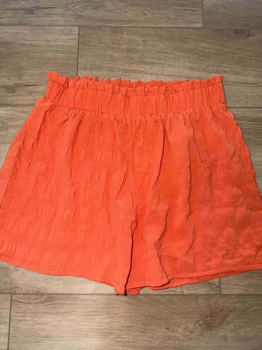 Emery Rose Women’s Lightweight Elastic-Waist Orange shorts size large